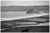 Morro Rock. Morro Bay, USA ( black and white)