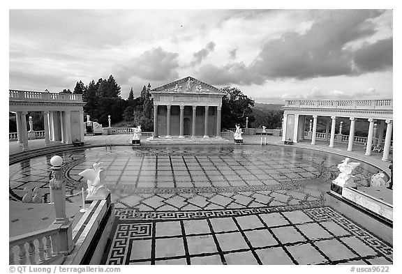 Neptune Pool at Hearst Castle. California, USA (black and white)
