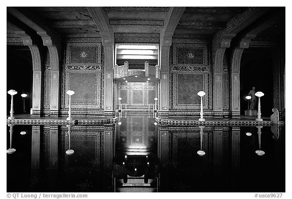 Roman  Pool at Hearst Castle. California, USA (black and white)