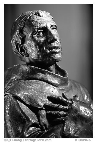 Statue of Father Junipero Serra, Carmel Mission. Carmel-by-the-Sea, California, USA