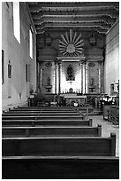 Chapel, Mission San Miguel Arcangel. California, USA ( black and white)