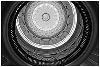 Dome of the state capitol from inside. Sacramento, California, USA (black and white)