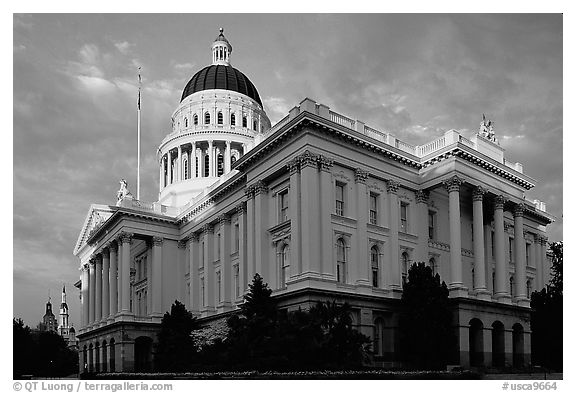 California State capitol, sunset. Sacramento, California, USA