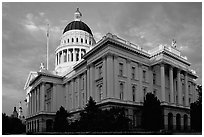 California State capitol, sunset. Sacramento, California, USA (black and white)