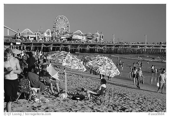 Beach and pier. Santa Monica, Los Angeles, California, USA