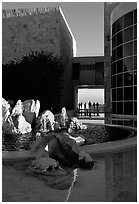 Courtyard, Getty Museum, Brentwood. Los Angeles, California, USA ( black and white)