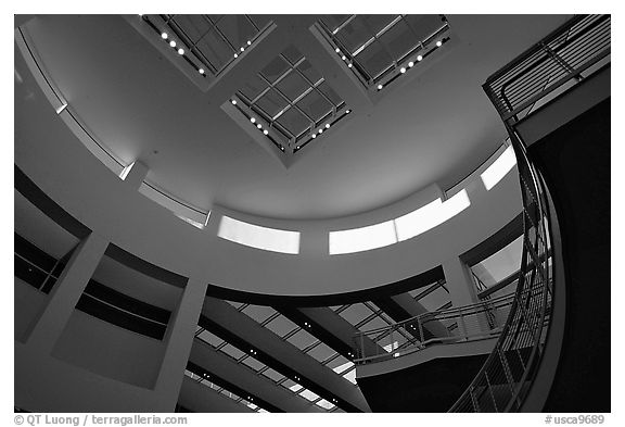 Interior of Entrance Hall of Museum, sunset, Getty Center. Brentwood, Los Angeles, California, USA<p>The name <i>Getty Center</i> is a trademark of the J. Paul Getty Trust. terragalleria.com is not affiliated with the J. Paul Getty Trust.</p>