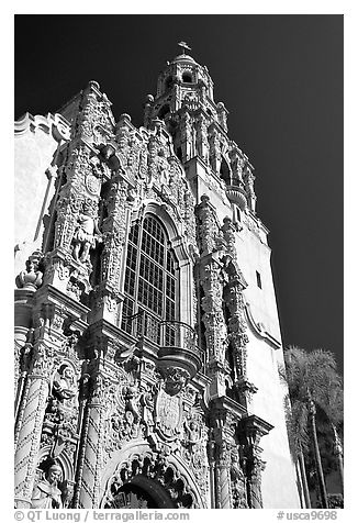 Museum of Man, Balboa Park. San Diego, California, USA (black and white)