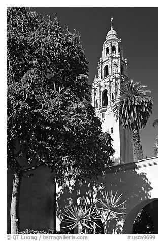 Museum of Man, Balboa Park. San Diego, California, USA (black and white)