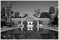 Conservatory of flowers, Balboa Park. San Diego, California, USA ( black and white)