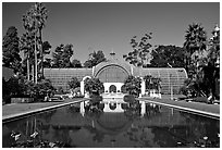 Conservatory of flowers, Balboa Park. San Diego, California, USA (black and white)