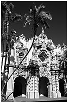 Casa Del Prado, afternoon, Balboa Park. San Diego, California, USA ( black and white)