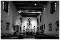 Chapel,  Mission San Diego de Alcala. San Diego, California, USA ( black and white)