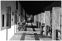 Arcades, Mission San Diego de Alcala. San Diego, California, USA (black and white)