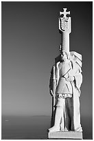 Statue of Cabrillo, Cabrillo National Monument. San Diego, California, USA ( black and white)
