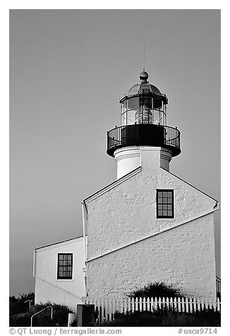 Old Point Loma Lighthouse, sunset. San Diego, California, USA