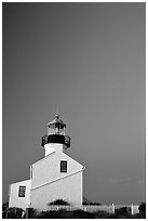 Old Point Loma Lighthouse, sunset. San Diego, California, USA (black and white)