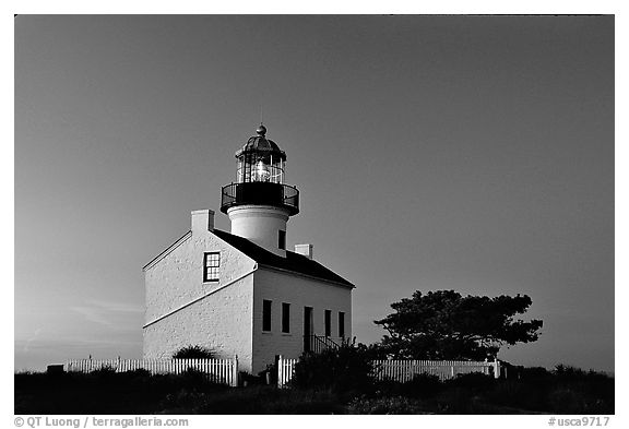 Old Point Loma Lighthouse, dusk. San Diego, California, USA