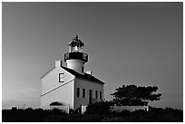 Old Point Loma Lighthouse, dusk. San Diego, California, USA ( black and white)