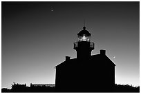 Old Point Loma Lighthouse, dusk. San Diego, California, USA ( black and white)