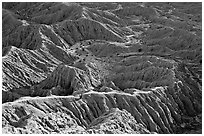 Erosion formations seen from Font Point. Anza Borrego Desert State Park, California, USA (black and white)