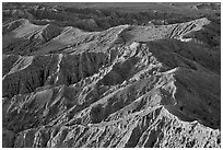 Erosion formations seen from Font Point. Anza Borrego Desert State Park, California, USA ( black and white)