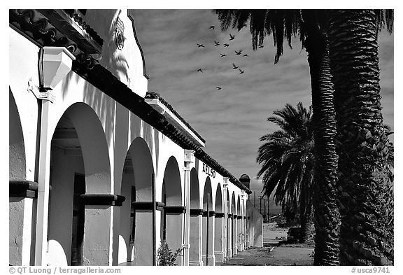 Train station, Kelso. Mojave National Preserve, California, USA (black and white)