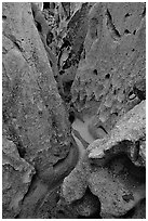 Slot canyon, Hole-in-the-wall. Mojave National Preserve, California, USA ( black and white)