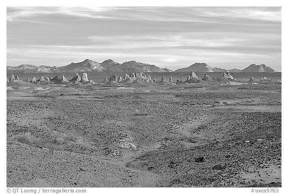 Trona Pinnacles rising from the bed of the Searles Dry Lake basin. California, USA