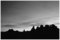 Trona Pinnacles, dusk. California, USA ( black and white)