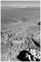 Colorful shores, mid-day. Mono Lake, California, USA ( black and white)