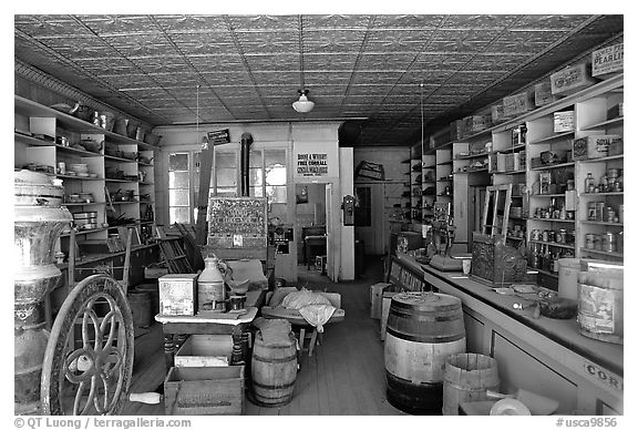 Interior of general store, Ghost Town, Bodie State Park. California, USA