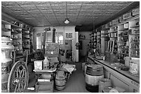 Interior of general store, Ghost Town, Bodie State Park. California, USA (black and white)