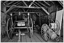 Fire station, Ghost Town, Bodie State Park. California, USA (black and white)