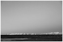 Lake Crowley and White Mountains at dusk. California, USA (black and white)