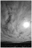 Sun and clouds, Owens Valley. California, USA (black and white)