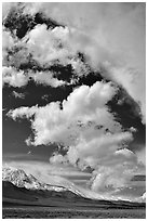 Clouds and Sierra, Owens Valley. California, USA (black and white)