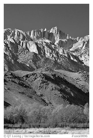 Mt Whitney, Sierra Nevada range, and foothills. California, USA