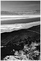 Owens Lake, Argus and Panamint Ranges, afternoon. California, USA (black and white)