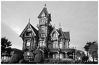 Carson Mansion on M Street, Eureka. California, USA (black and white)