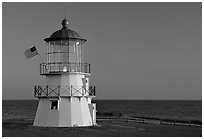 Lighthouse at sunset, Shelter Cove, Lost Coast. California, USA (black and white)