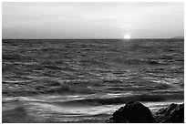 Sunset. Point Reyes National Seashore, California, USA (black and white)