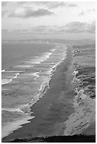 Point Reyes Beach, sunset. Point Reyes National Seashore, California, USA ( black and white)