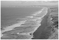 Point Reyes Beach, sunset. Point Reyes National Seashore, California, USA (black and white)