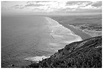 Point Reyes Beach, sunset. Point Reyes National Seashore, California, USA (black and white)