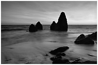 Seastacks, Rodeo Beach, Sunset. California, USA ( black and white)