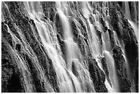 Close-up of Burney Falls, McArthur-Burney Falls Memorial State Park. California, USA (black and white)