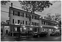 Griswold Inn at dusk, Essex. Connecticut, USA (black and white)