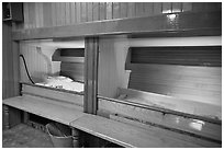 Sleeping berth on historic ship. Mystic, Connecticut, USA (black and white)