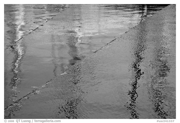 Masts reflected in water. Mystic, Connecticut, USA